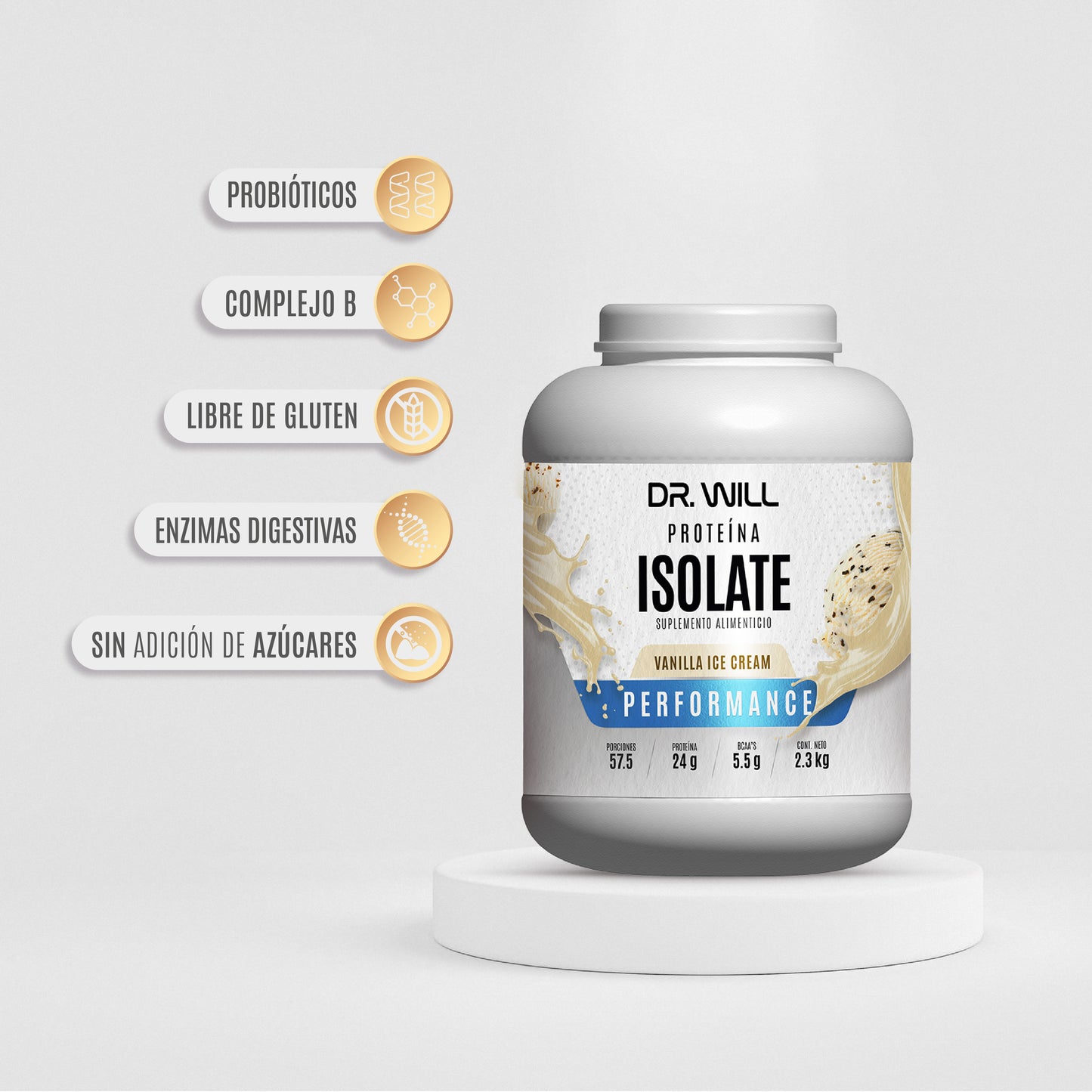 Proteína Isolate Vainilla 2.3 kg
