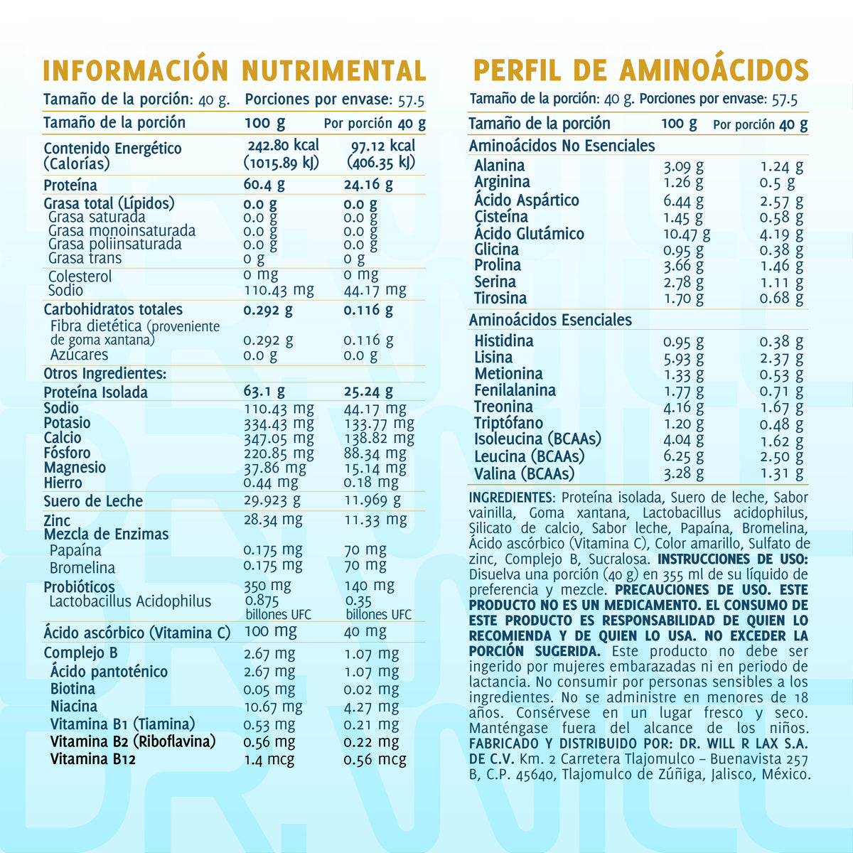 Proteína Isolate Vainilla 2.3 kg