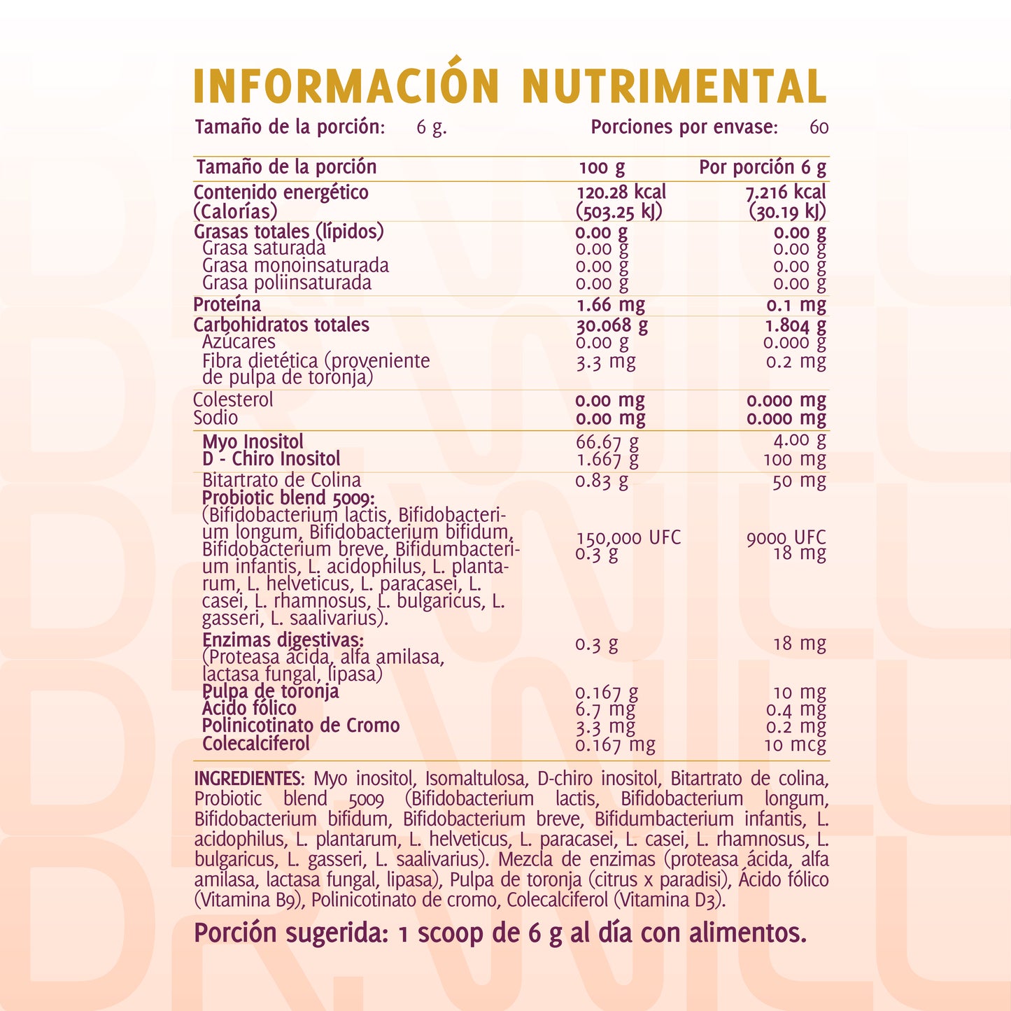 Myo & D Chiro Inositol Mezcla de Ratio 40:1 en polvo 360 g