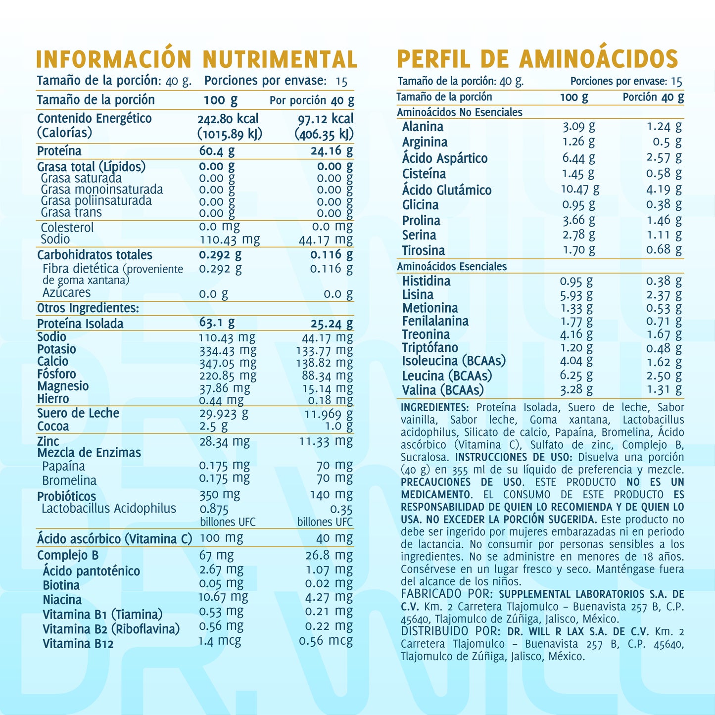 Proteína Isolate Vainilla 600 g