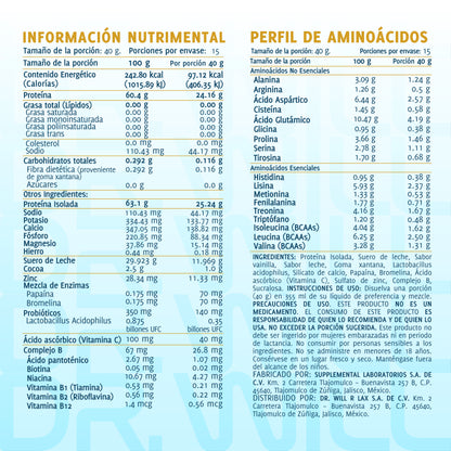 Proteína Isolate Vainilla 600 g