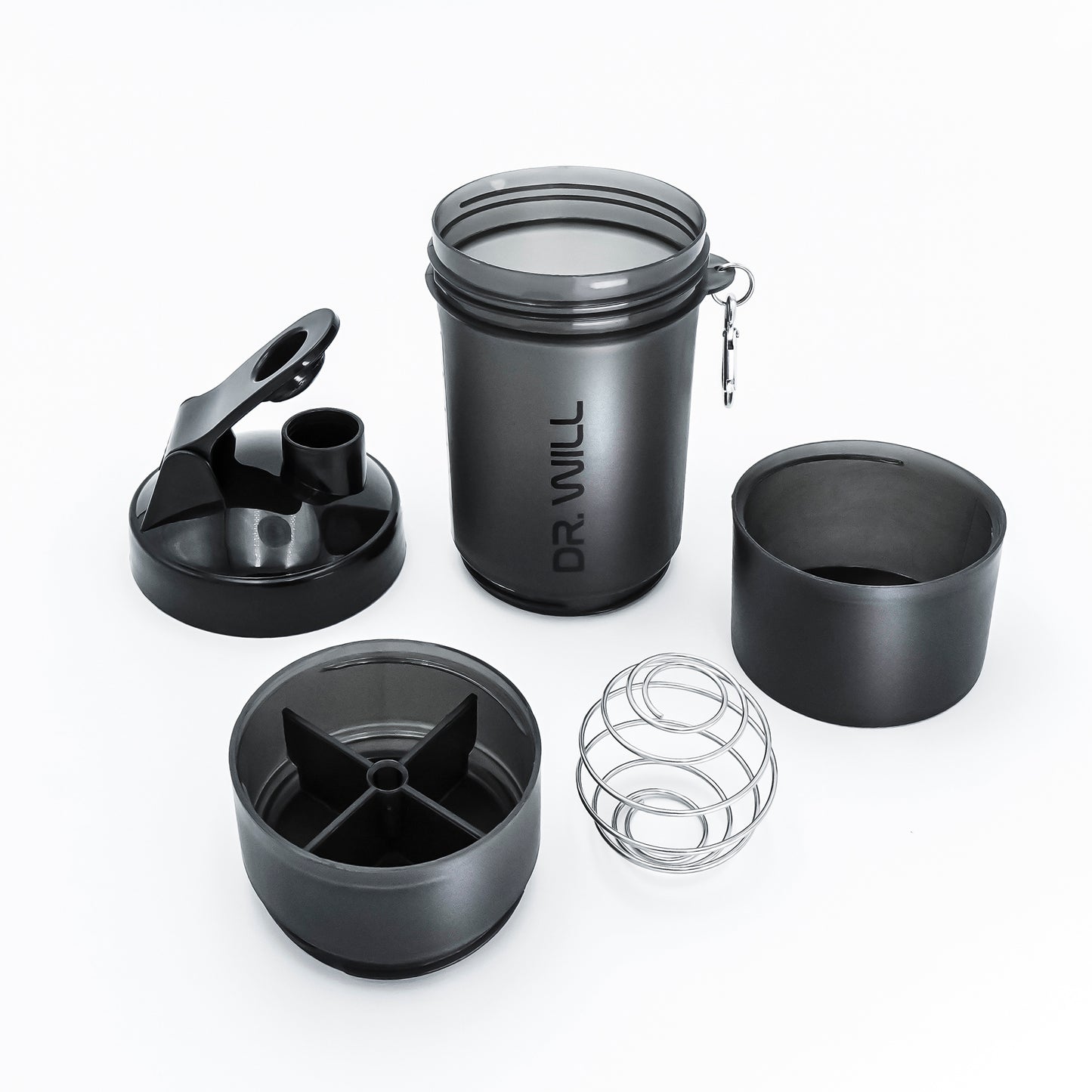 Shaker 12 Negro oz + Pastillero + Porta Scoop