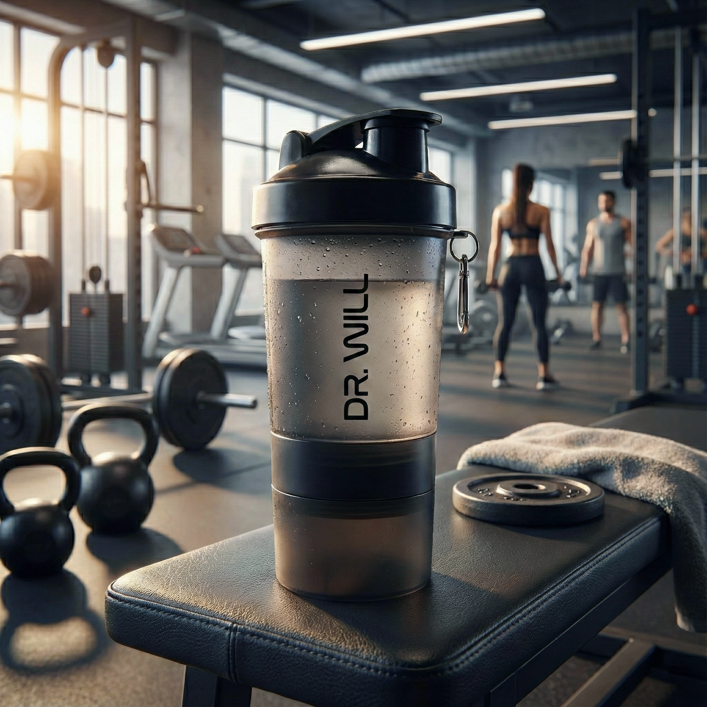 Shaker 12 Negro oz + Pastillero + Porta Scoop