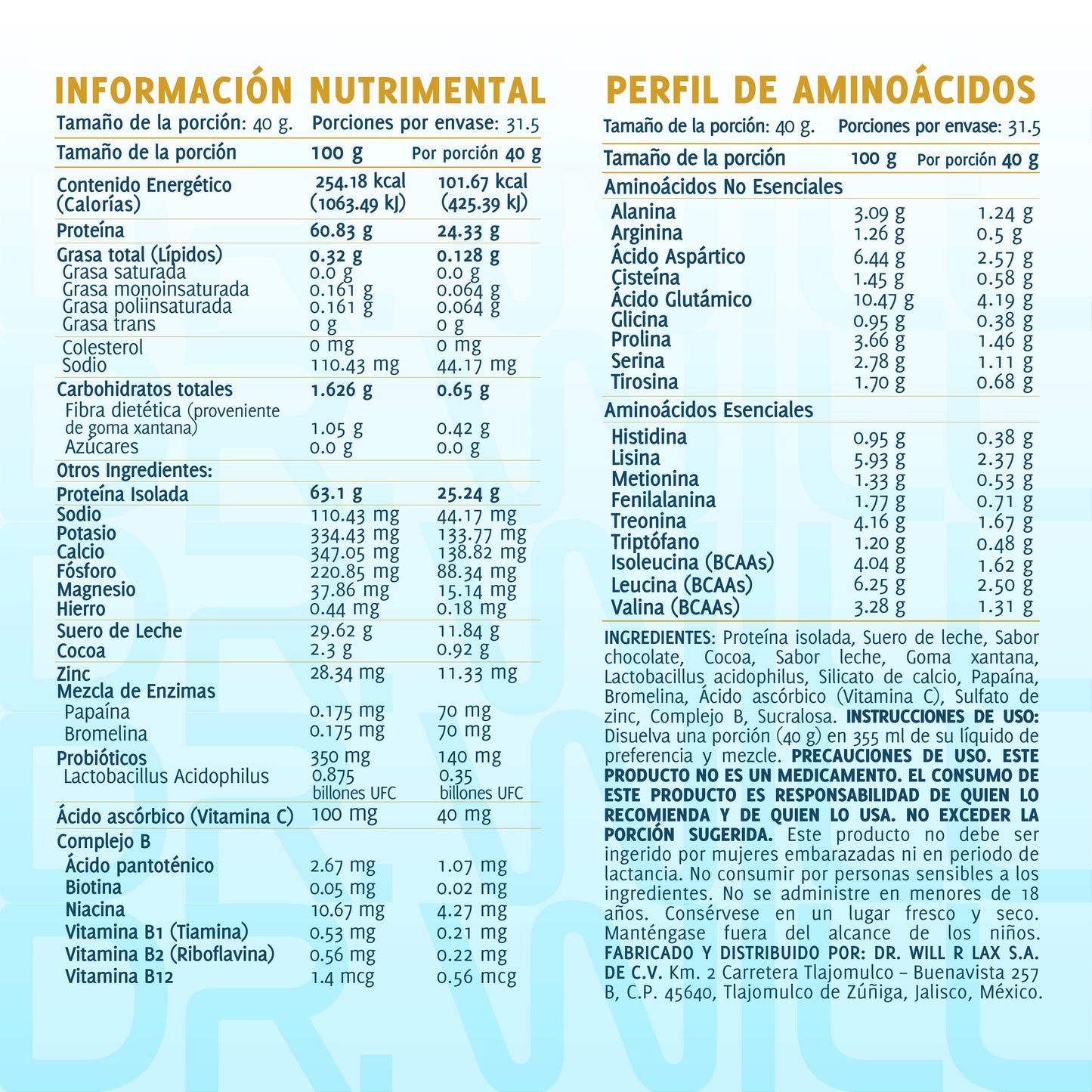 Proteína Isolate Chocolate 1.26 kg