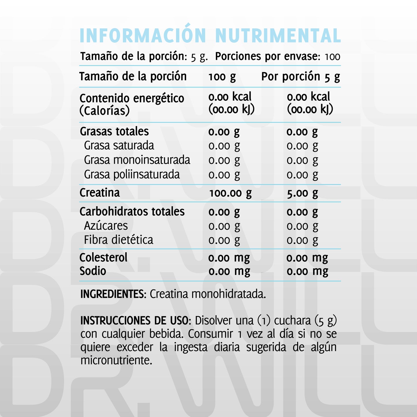 Creatina Monohidratada de Alta Pureza 500 g