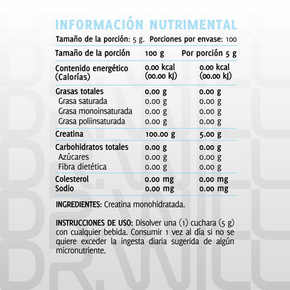 Creatina Monohidratada de Alta Pureza 500 g