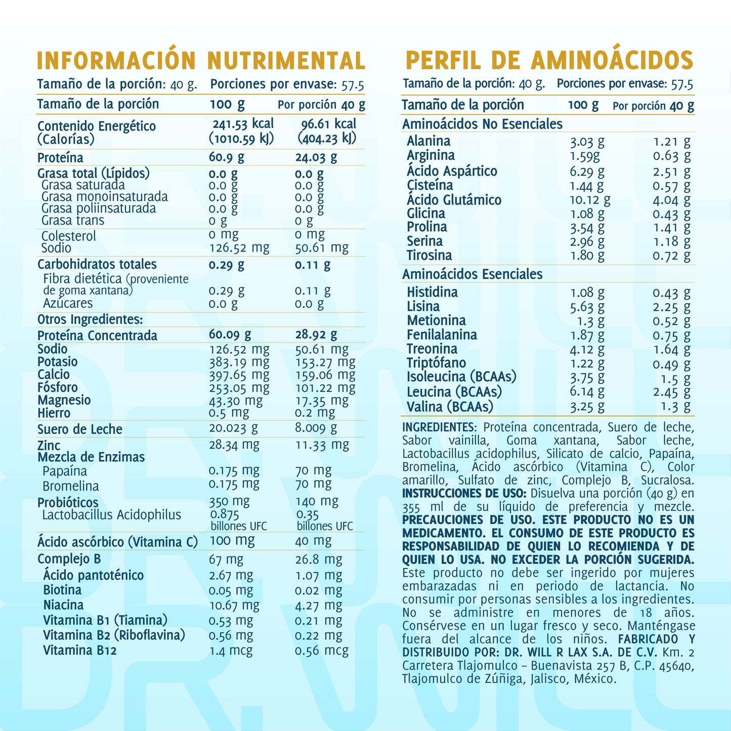 Proteína Whey Vainilla 2.3 kg