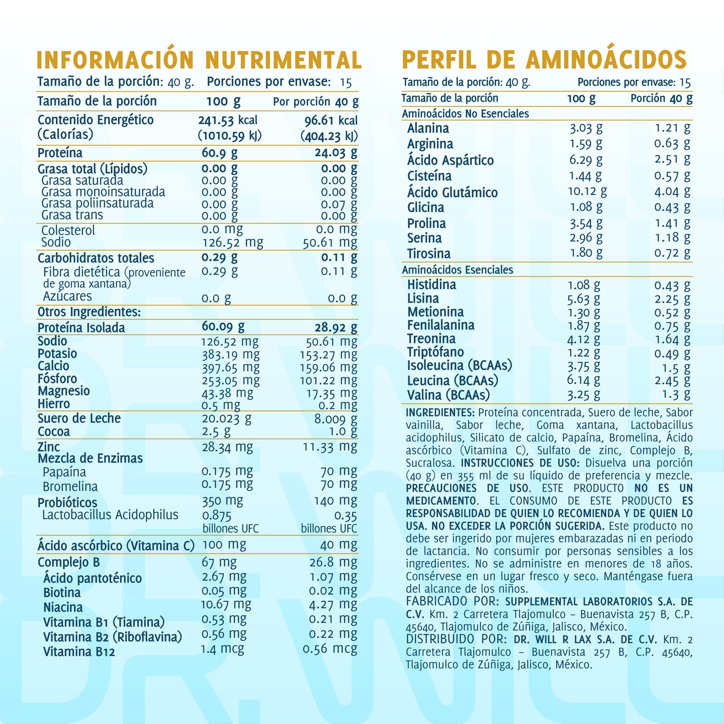 Proteína Whey Vainilla 600 g