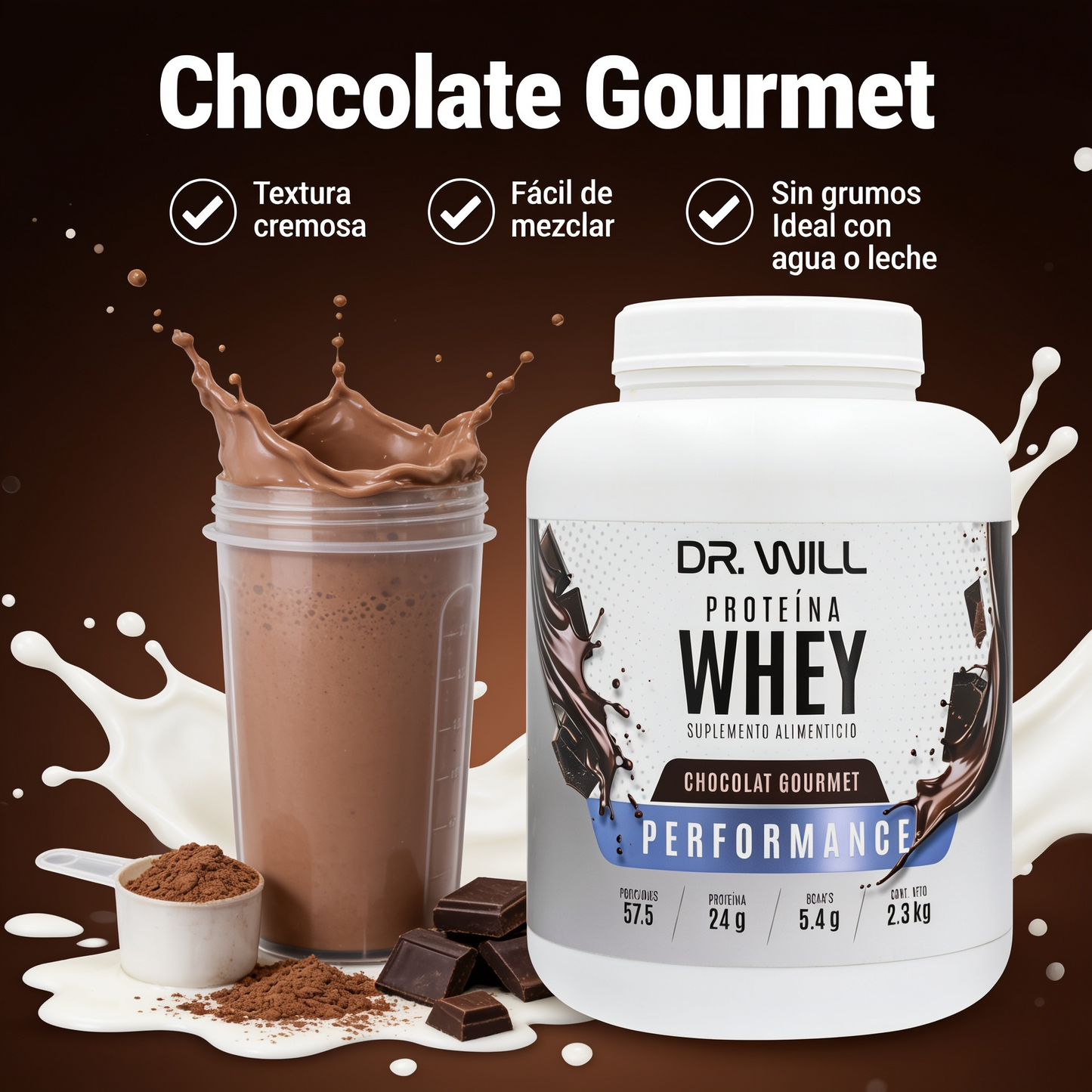 Proteína Whey Chocolate 2.3 kg