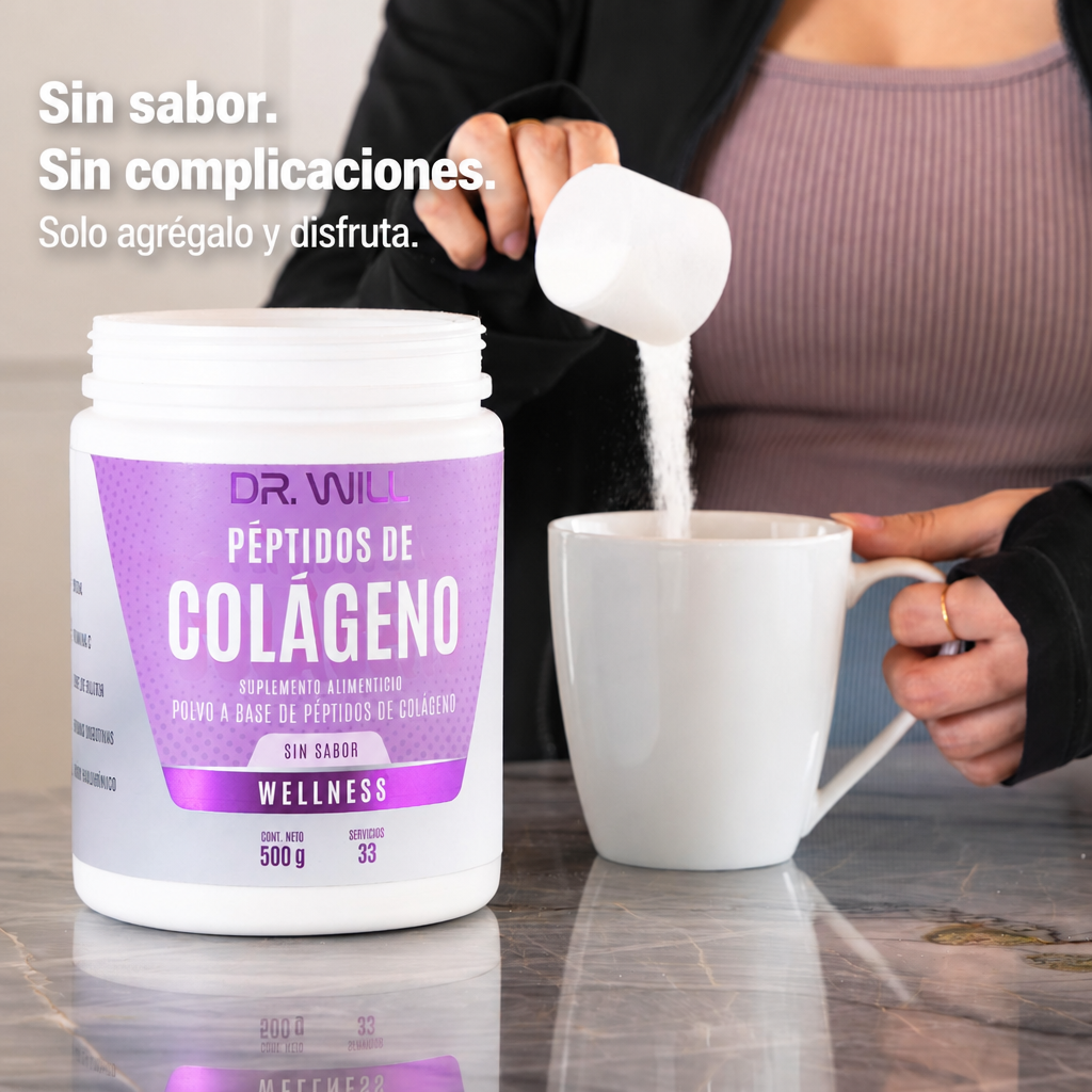 Péptidos de Colágeno Hidrolizado + Ácido Hialurónico + Biotina en polvo 500 g
