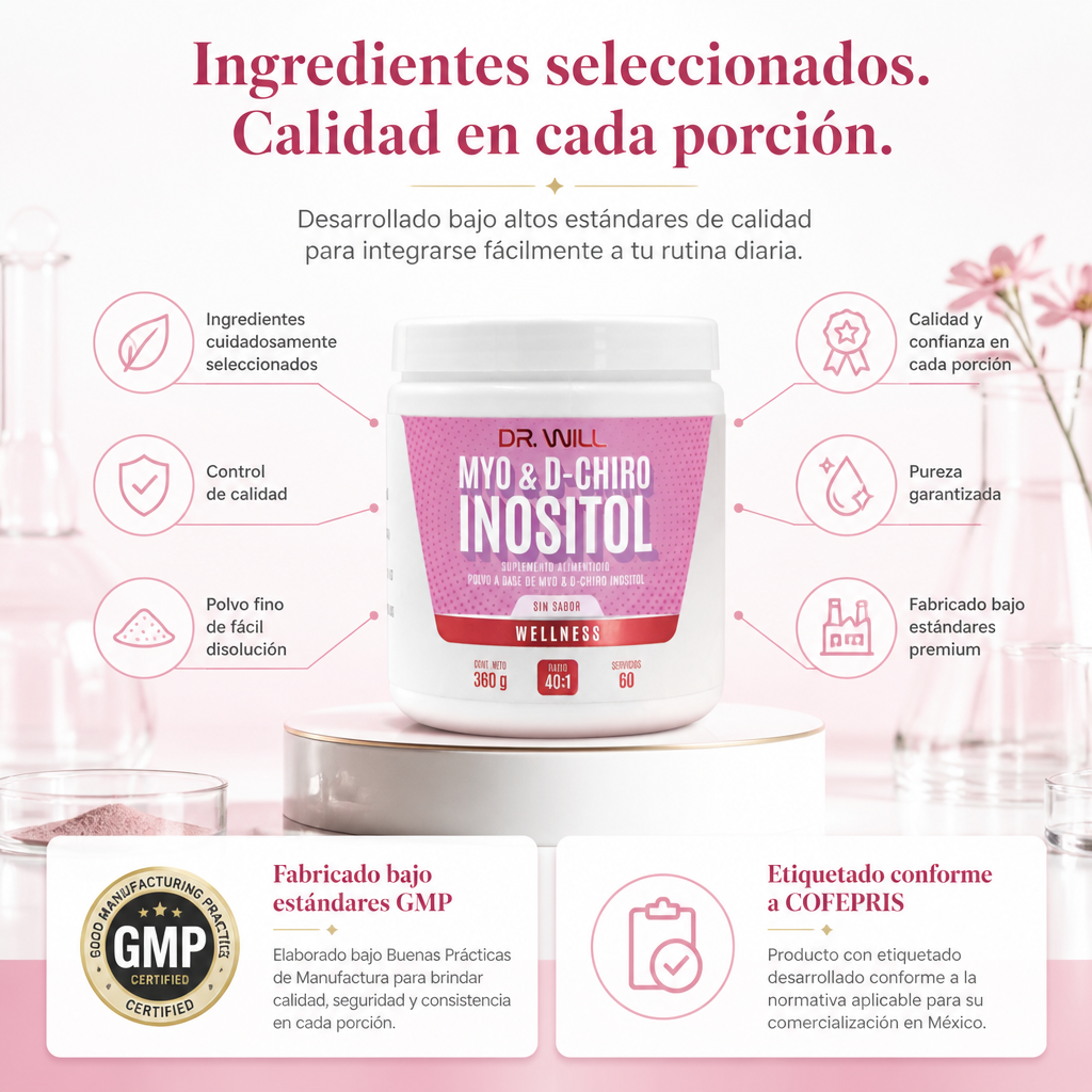 Myo & D Chiro Inositol Mezcla de Ratio 40:1 en polvo 360 g