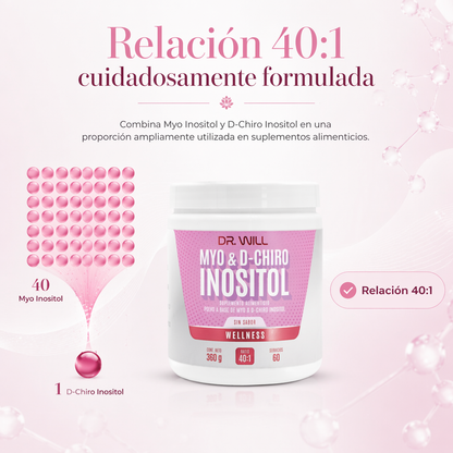 Myo & D Chiro Inositol Mezcla de Ratio 40:1 en polvo 360 g