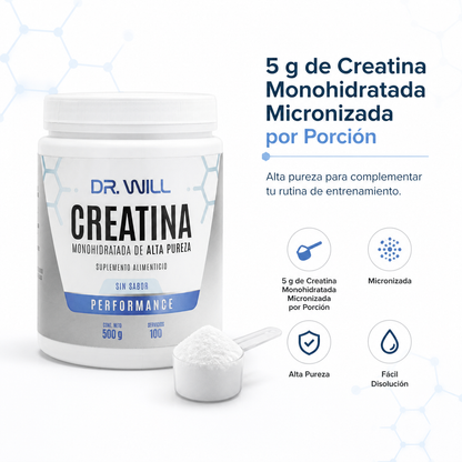 Creatina Monohidratada de Alta Pureza 500 g