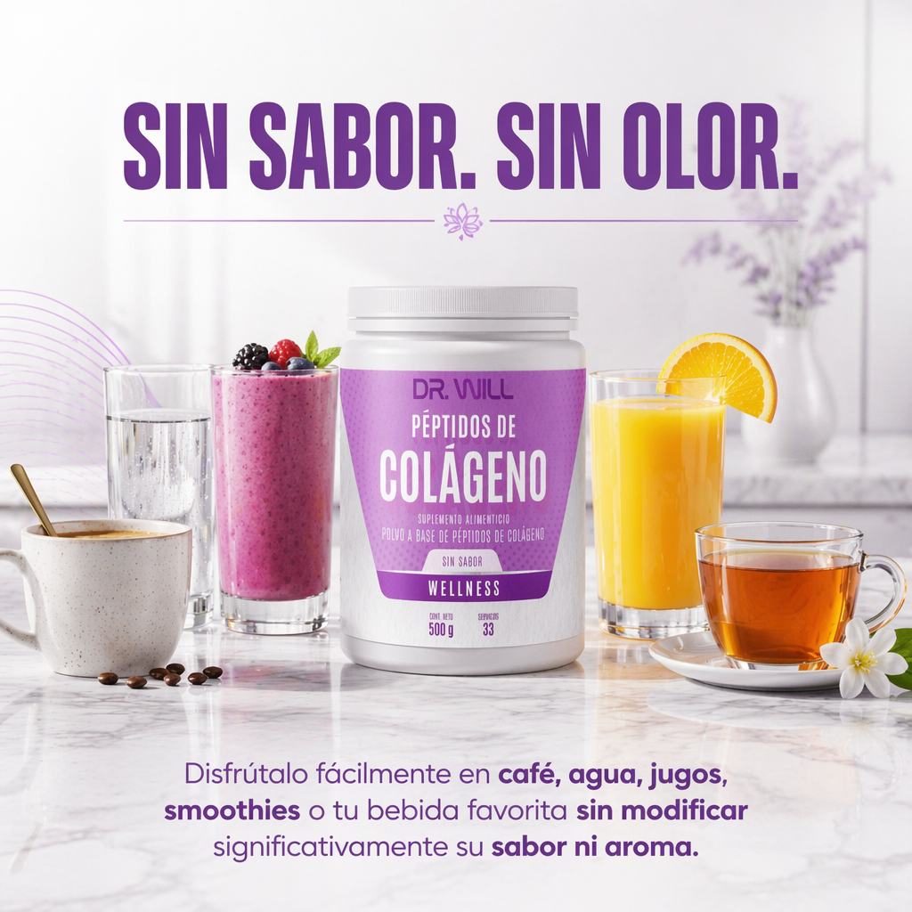 Péptidos de Colágeno Hidrolizado + Ácido Hialurónico + Biotina en polvo 500 g