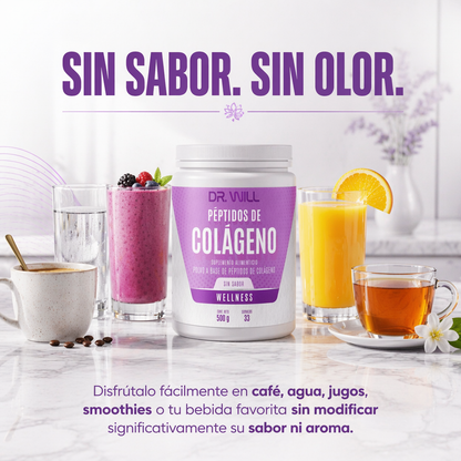 Péptidos de Colágeno Hidrolizado + Ácido Hialurónico + Biotina en polvo 500 g